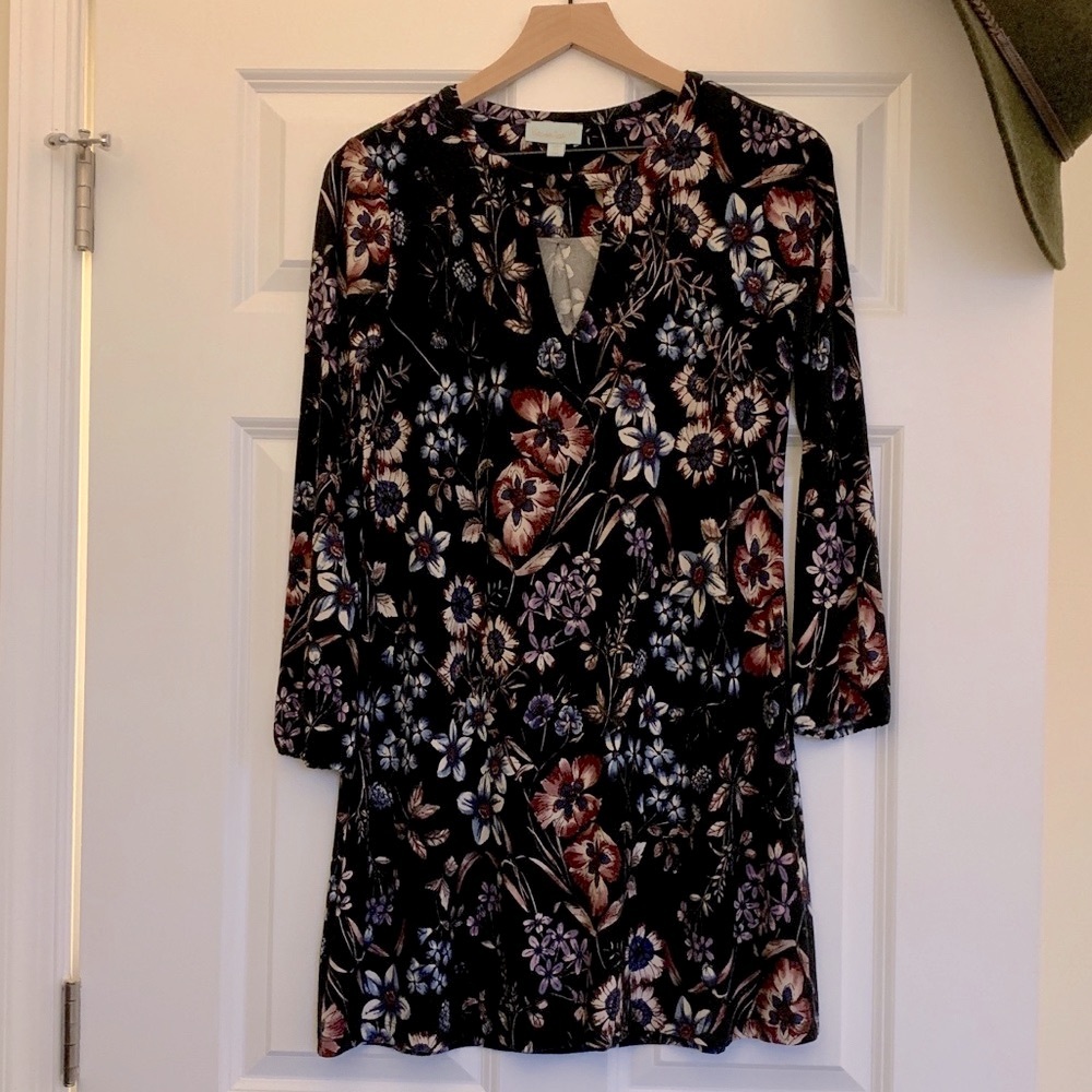 Veronica M. Floral Keyhole Shift Dress sz XS
